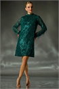 Green Dusk All Over Fringe Shift Dress, Image 7 of 7