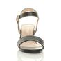 Black AJVANI Black Mid Block Heel Strappy Sandals, Image 6 of 6