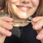 Gold Gold Plated Minimalist Ruby July Birthstone Bangle, Image 2 of 5
