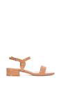 Taupe XY LONDON Taupe 'Moana' Strappy Low Block Heels With Ankle Strap, Image 1 of 5