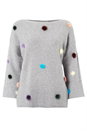 Light Grey Pom Pom Jumper, Image 5 of 5