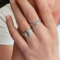 Silver Multiple Bar Layered Rectangular Sterling Silver Ring, Image 2 of 3