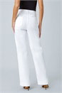 White Cotton Blend Wide Leg Stretch Jeans, Image 4 of 7