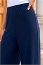 Navy  Petite Wide Leg Stretch Trouser, Image 4 of 4