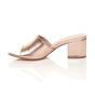 Rose Gold AJVANI Rose Gold Mid Block Heel Peep Toe Mules Sandals, Image 3 of 6
