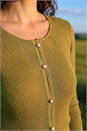 Olive Pearl Ribbed Knit Jumper, Image 4 of 4