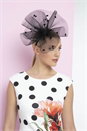 Black Polka Dot Mesh Cloud Fascinator, Image 1 of 2
