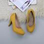 Yellow AJVANI Yellow Mid High Heel Court Shoes, Image 4 of 6