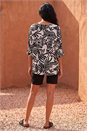 Ivory  Leaf Print Tunic Top, Image 2 of 4