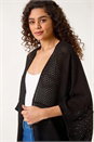Black Crochet Tunic Cardigan, Image 4 of 6
