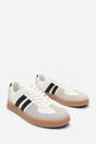 White 'Xia' Classic Retro Lace Up Trainer with Stripes, Image 4 of 8