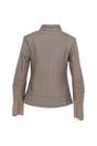 Taupe 'Lillian' Real Leather Biker Jacket, Image 3 of 4