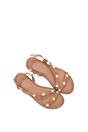 Nude XY LONDON Nude Flat Slingback Sandals With Studded Pearls, Image 6 of 6