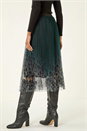 Emerald Printed Pleat Mesh Skirt, Image 4 of 5