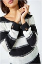 Black Knitted Stripe Jumper, Image 5 of 5