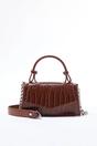 Brown Textured Crossbody Mini City Bag, Image 1 of 3