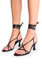 Black Irisa Black Lace Up Strappy Mid Heels, Image 4 of 4