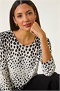Black Cascade Spot Print Knit Jumper, Image 1 of 5