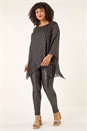 Black Curve Chiffon Overlay Foil Top , Image 2 of 5