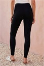 Black Stretch Plain Elastic Waist Leggings, Image 3 of 4