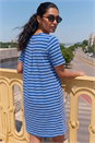 Blue Stripe Stretch T-Shirt Dress, Image 3 of 4