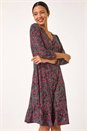 PINK Disty Floral Print V-Neck Stretch Dress, Image 2 of 5