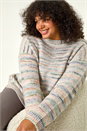 Multi Curve Broken Stripe Knit Jumper, Image 1 of 5