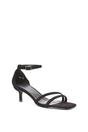 Black XY LONDON Black 'Lea' Open Toe Strappy Low Kitten Heel Sandal Shoes, Image 2 of 5