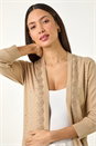 Beige Sparkle Hotfix Knit Shrug, Image 1 of 5