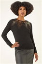 Black Sparkly Mix Knit Top, Image 2 of 5