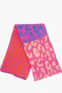 Pink Block Leopard Print Winter Scarf, Image 2 of 4