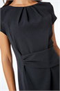 Black Pleat Detail Smart Stretch Dress, Image 5 of 5