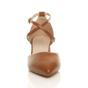 Tan AJVANI Tan Mid Block Heel Crossed Strap Pointed Toe 2 Part Heels, Image 6 of 6