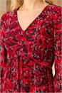 Red Embroidered Leaf Midi Dress, Image 4 of 4