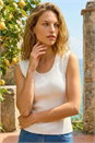 Ivory Faux Pearl Trim Top, Image 1 of 4