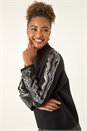 Black Wave Sleeve Knit Jumper, Image 4 of 5