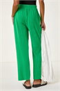 Green Elastic Waist Tie Waist Linen Blend Trouser, Image 3 of 7