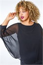 Silver Curve Chiffon Shimmer Overlay Dress, Image 4 of 5
