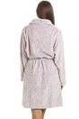 Mauve Supersoft Shawl Collared Leopard Print Bathrobe, Image 3 of 5