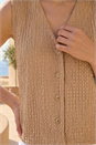 Biscuit Dusk Crinkle Textured Waist Coat, Image 4 of 4