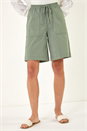 Khaki Drawcord Detail Pocket Shorts, Image 4 of 5