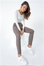 Taupe Cotton Blend Cargo Stretch Jegging, Image 1 of 5