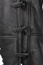 Black Womens Shearling Hooded Duffle Coat-Lile, Image 6 of 6