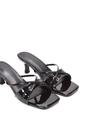 Black XY LONDON Black 'Claudia' Mid Heeled Sandal Slip On Mules With Square Toe, Image 3 of 6