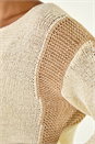 Cream  Colour Block Knit Jumper, Image 5 of 5