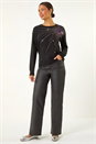 Black Starburst Hotfix Embellished Jumper, Image 2 of 5