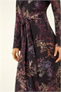 Black Dusk Floral Tie Waist Midi Dress, Image 5 of 5