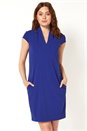 Royal Blue V Neck Cocoon Dress, Image 1 of 5