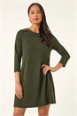 KHAKI Petite Buttoned Stretch Dress, Image 4 of 5