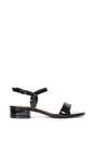 Black XY LONDON Black 'Moana' Strappy Low Block Heels With Ankle Strap, Image 1 of 5